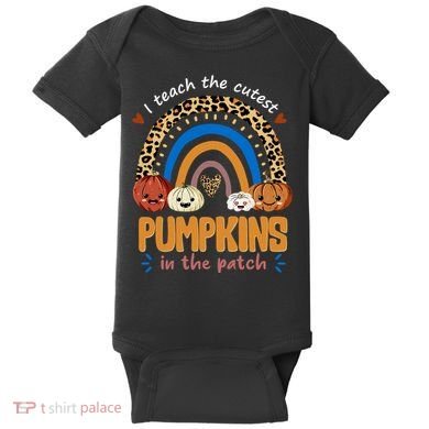 I Teach The Cutest Pumpkins In The Patch Leopard Baby Bodysuit