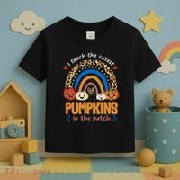 I Teach The Cutest Pumpkins In The Patch Leopard Toddler T-Shirt thumb 3