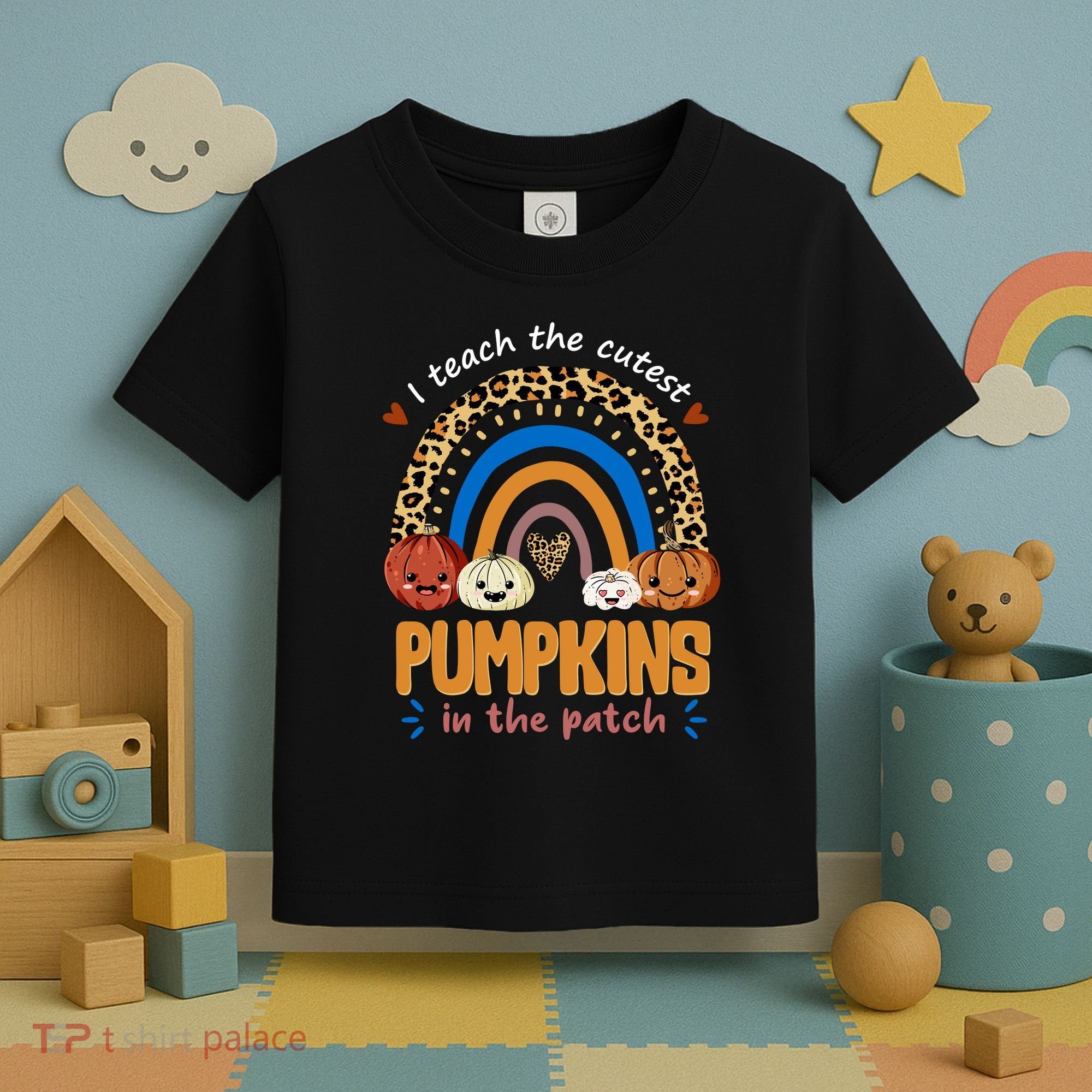 I Teach The Cutest Pumpkins In The Patch Leopard Toddler T-Shirt