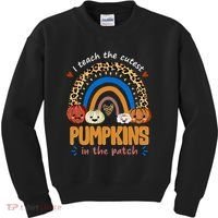 I Teach The Cutest Pumpkins In The Patch Leopard Kids Sweatshirt thumb 0