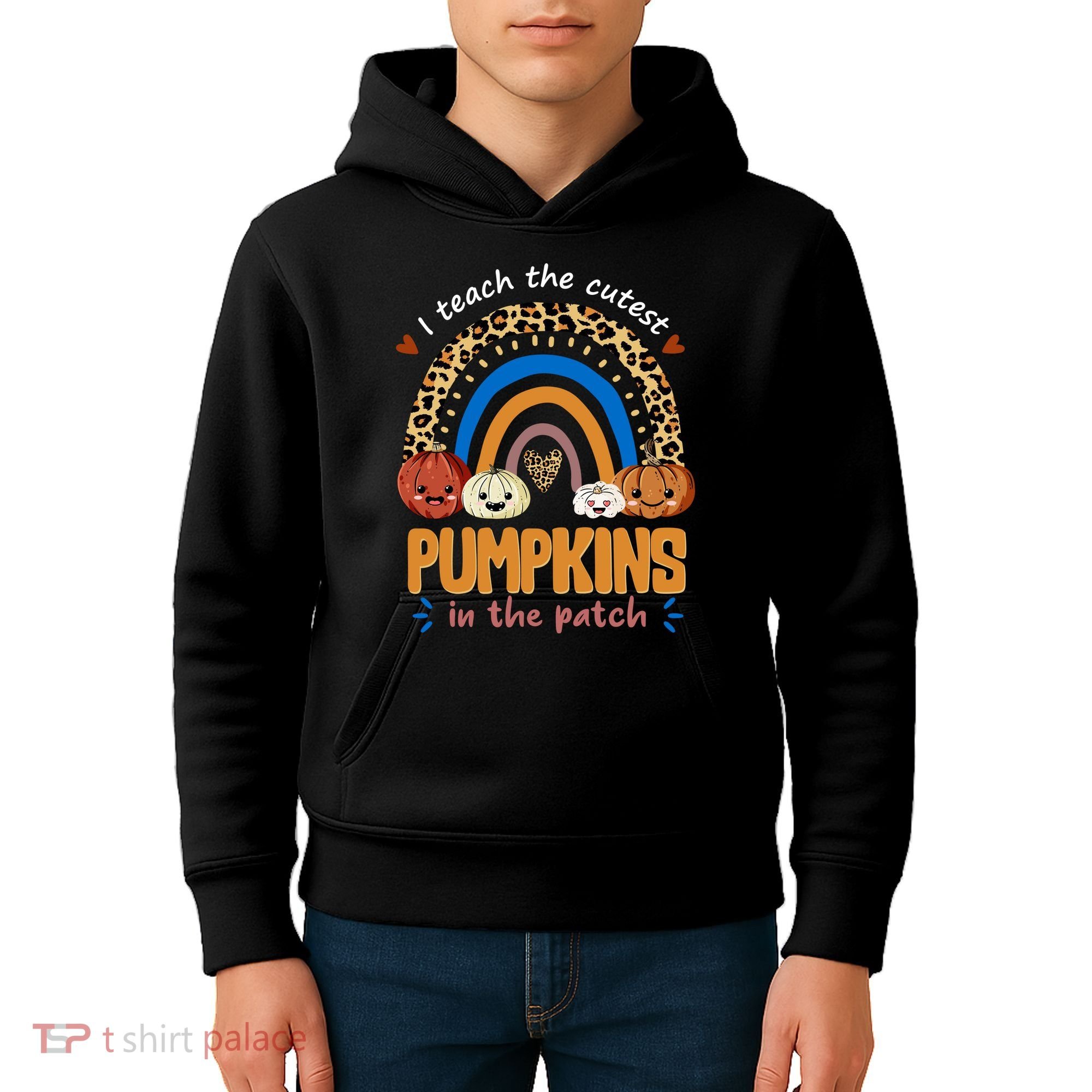 I Teach The Cutest Pumpkins In The Patch Leopard Kids Hoodie