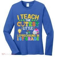 I Teach The Cutest Leprechauns In 1st Grade St PatrickS Day Great Gift Women's Long Sleeve Shirt thumb 0