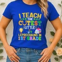 I Teach The Cutest Leprechauns In 1st Grade St PatrickS Day Great Gift Women's T-Shirt thumb 2