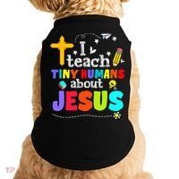 I Teach Tiny Humans About Jesus Sunday School Teacher Bible Doggie Tank thumb 0