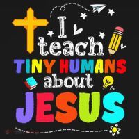 I Teach Tiny Humans About Jesus Sunday School Teacher Bible Ornament thumb 1