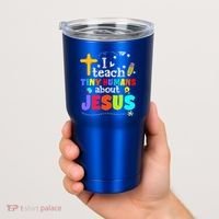 I Teach Tiny Humans About Jesus Sunday School Teacher Bible Tumbler thumb 2
