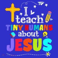 I Teach Tiny Humans About Jesus Sunday School Teacher Bible Women's Tank Top thumb 5