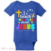 I Teach Tiny Humans About Jesus Sunday School Teacher Bible Baby Bodysuit thumb 0