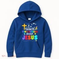 I Teach Tiny Humans About Jesus Sunday School Teacher Bible Kids Hoodie thumb 0