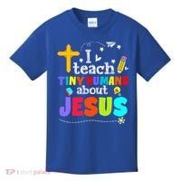 I Teach Tiny Humans About Jesus Sunday School Teacher Bible Kids T-Shirt thumb 0