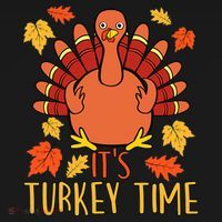 It's Turkey Time Thanksgiving For Women Falling Leaf USA-Made Doggie Bandana thumb 2