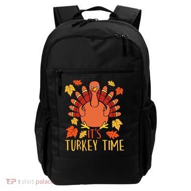 It's Turkey Time Thanksgiving For Women Falling Leaf Backpack