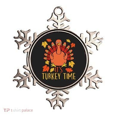 It's Turkey Time Thanksgiving For Women Falling Leaf Ornament