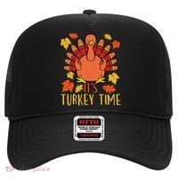 It's Turkey Time Thanksgiving For Women Falling Leaf Hat thumb 0