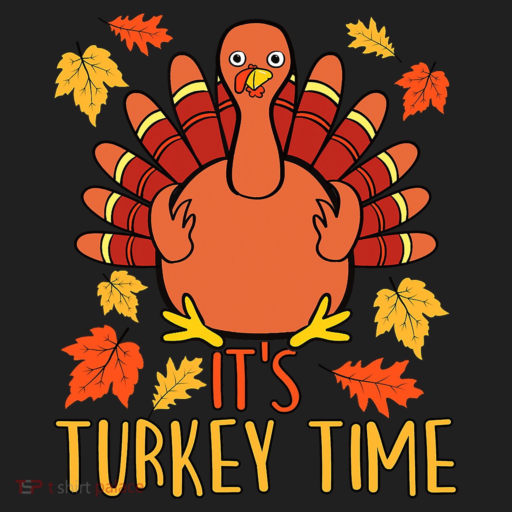 It's Turkey Time Thanksgiving For Women Falling Leaf Golf Towel