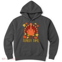 It's Turkey Time Thanksgiving For Women Falling Leaf Hoodie thumb 0
