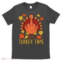It's Turkey Time Thanksgiving For Women Falling Leaf T-Shirt thumb 0