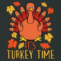 It's Turkey Time Thanksgiving For Women Falling Leaf Button thumb 1