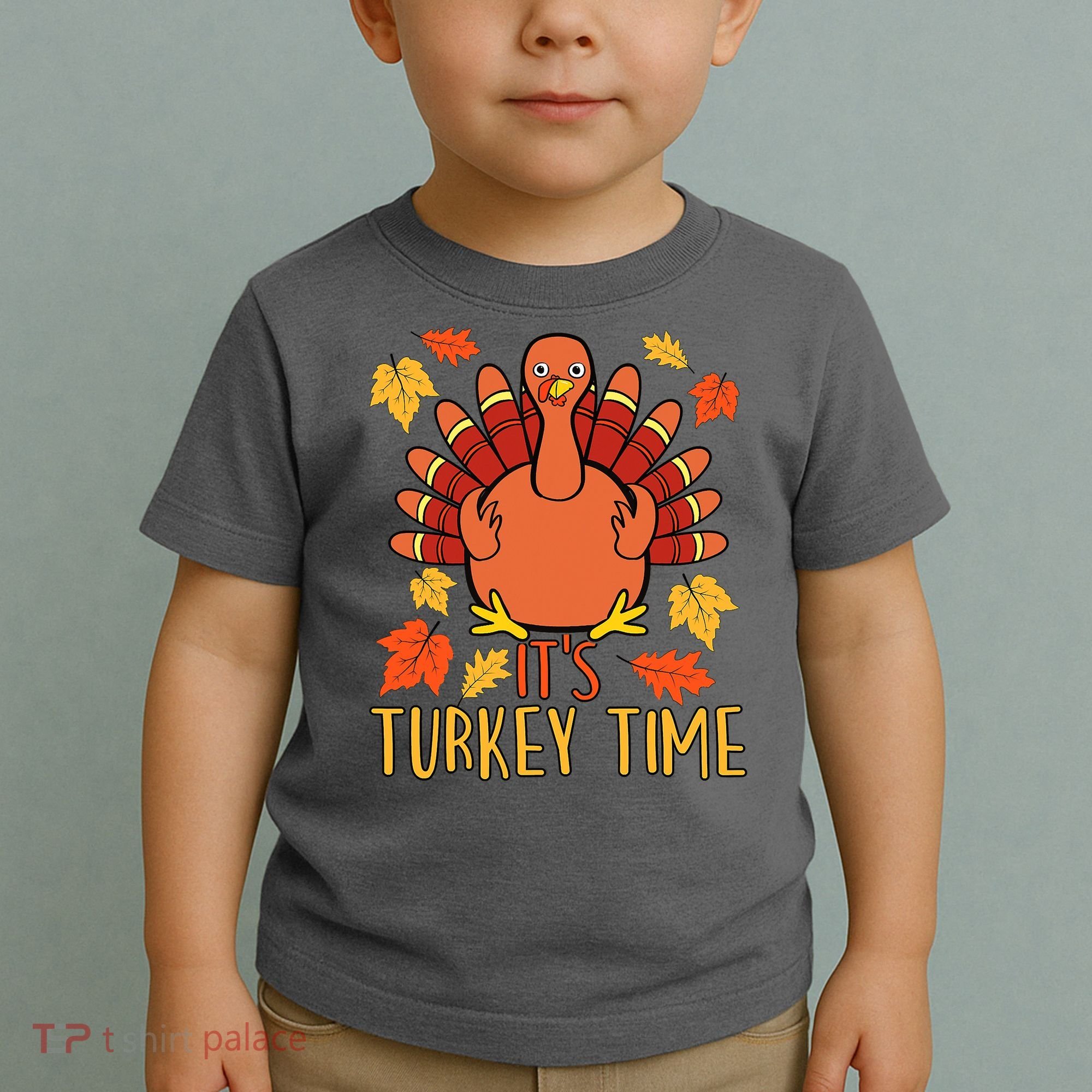 It's Turkey Time Thanksgiving For Women Falling Leaf Toddler T-Shirt