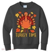 It's Turkey Time Thanksgiving For Women Falling Leaf Kids Sweatshirt thumb 0