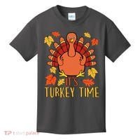 It's Turkey Time Thanksgiving For Women Falling Leaf Kids T-Shirt thumb 0