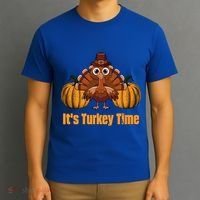 Its Turkey Time Thanksgiving Party Turkey Day Reunion Autumn Cool Gift T-Shirt thumb 3