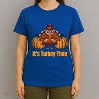 Its Turkey Time Thanksgiving Party Turkey Day Reunion Autumn Cool Gift T-Shirt thumb 4