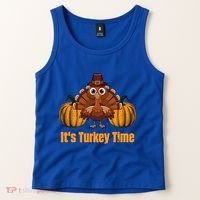 Its Turkey Time Thanksgiving Party Turkey Day Reunion Autumn Cool Gift Tank Top thumb 2