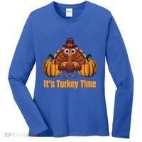 Its Turkey Time Thanksgiving Party Turkey Day Reunion Autumn Cool Gift Women's Long Sleeve Shirt thumb 0