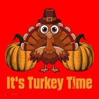 Its Turkey Time Thanksgiving Party Turkey Day Reunion Autumn Cool Gift Santa Hat thumb 1