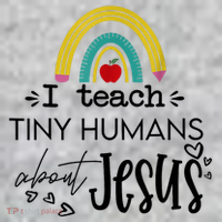 I Teach Tiny Humans About Jesus Sunday School Teacher Kids Sweatshirt thumb 2