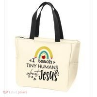 I Teach Tiny Humans About Jesus Sunday School Teacher Tote Bag thumb 3