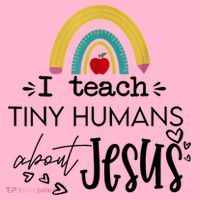 I Teach Tiny Humans About Jesus Sunday School Teacher Coaster thumb 2