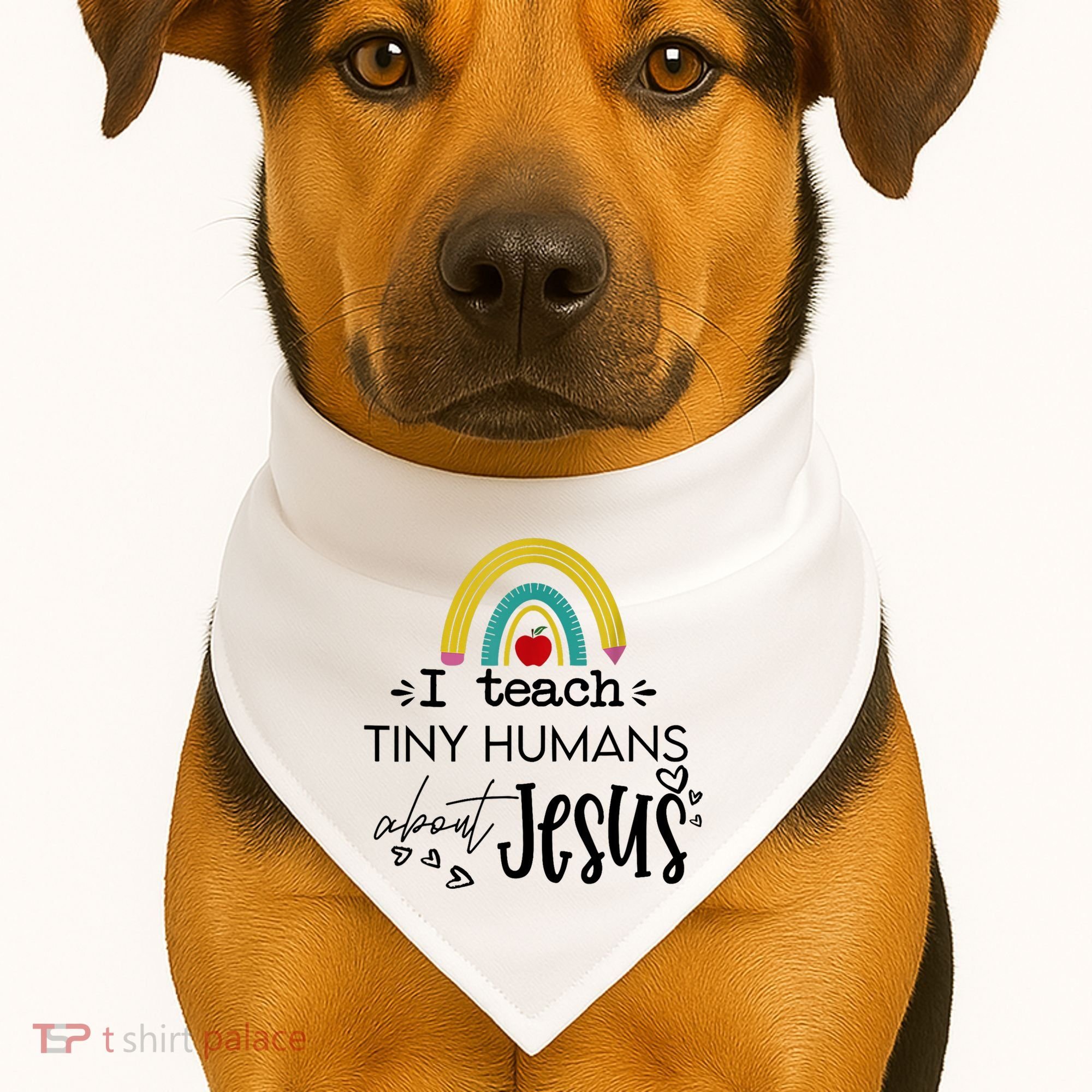 I Teach Tiny Humans About Jesus Sunday School Teacher USA-Made Doggie Bandana