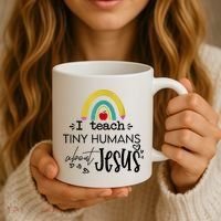 I Teach Tiny Humans About Jesus Sunday School Teacher Coffee Mug thumb 3
