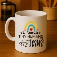 I Teach Tiny Humans About Jesus Sunday School Teacher Coffee Mug thumb 4