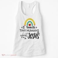 I Teach Tiny Humans About Jesus Sunday School Teacher Women's Tank Top thumb 0