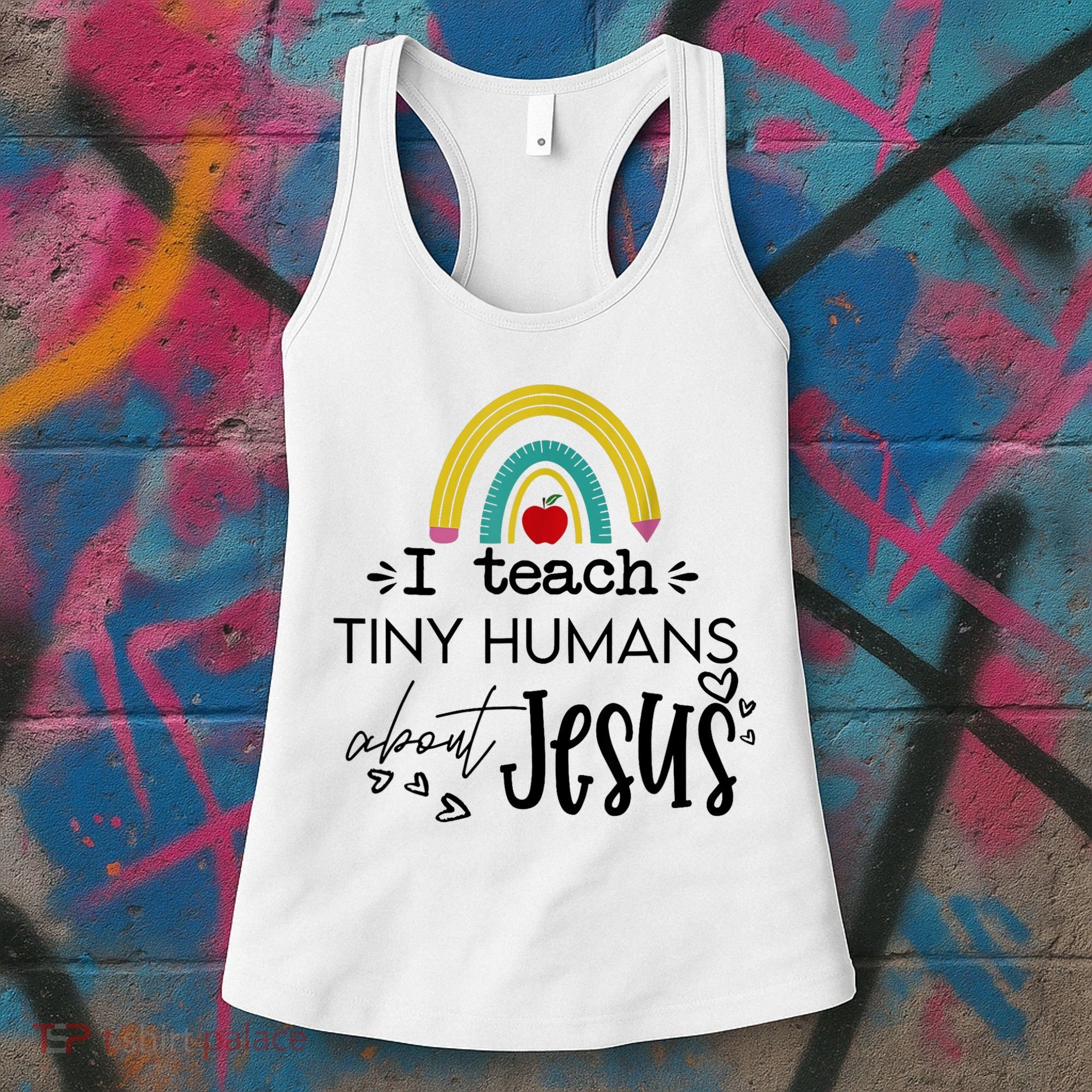 I Teach Tiny Humans About Jesus Sunday School Teacher Women's Tank Top