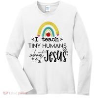 I Teach Tiny Humans About Jesus Sunday School Teacher Women's Long Sleeve Shirt thumb 0