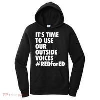 ItS Time To Use Our Outside Voice Red For Ed Women's Hoodie thumb 0