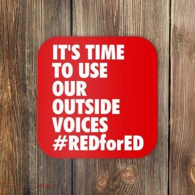 ItS Time To Use Our Outside Voice Red For Ed Coaster
