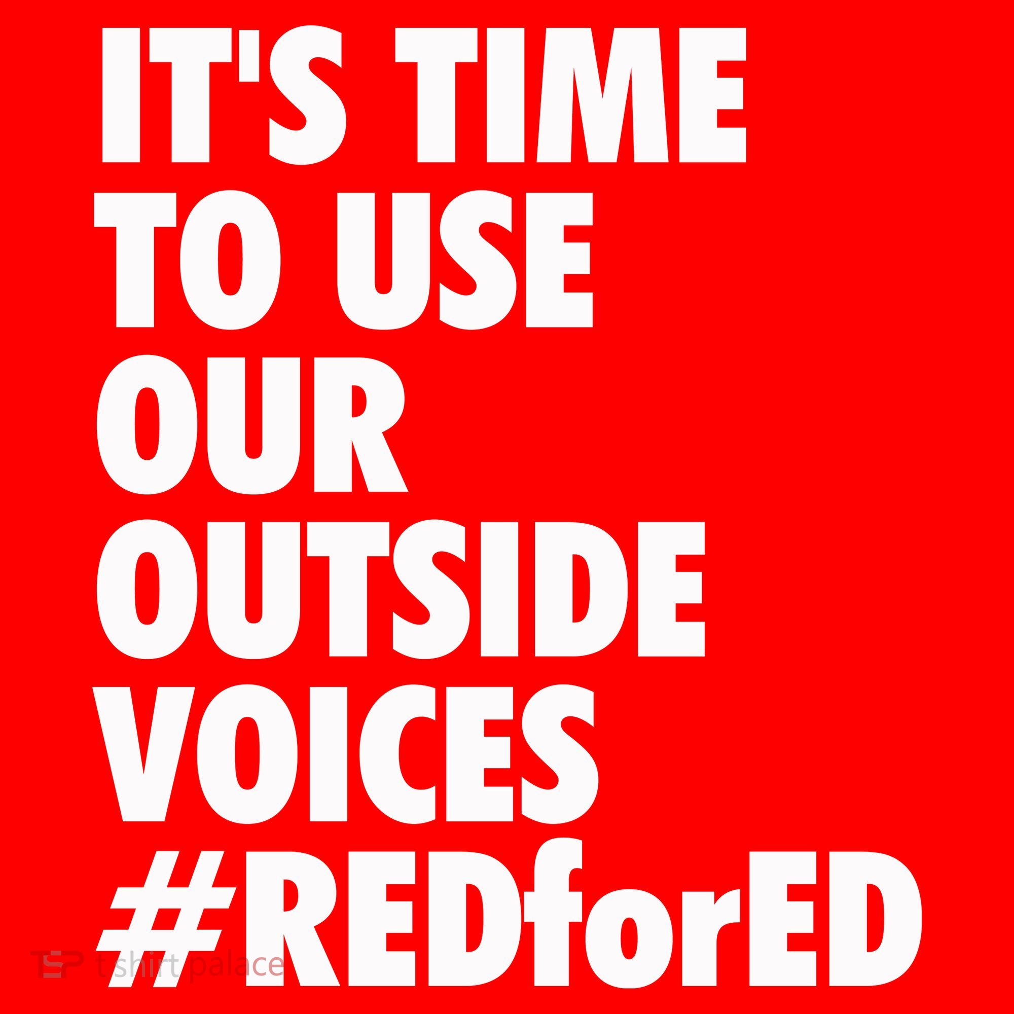 ItS Time To Use Our Outside Voice Red For Ed Coaster