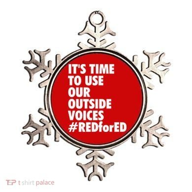 ItS Time To Use Our Outside Voice Red For Ed Ornament