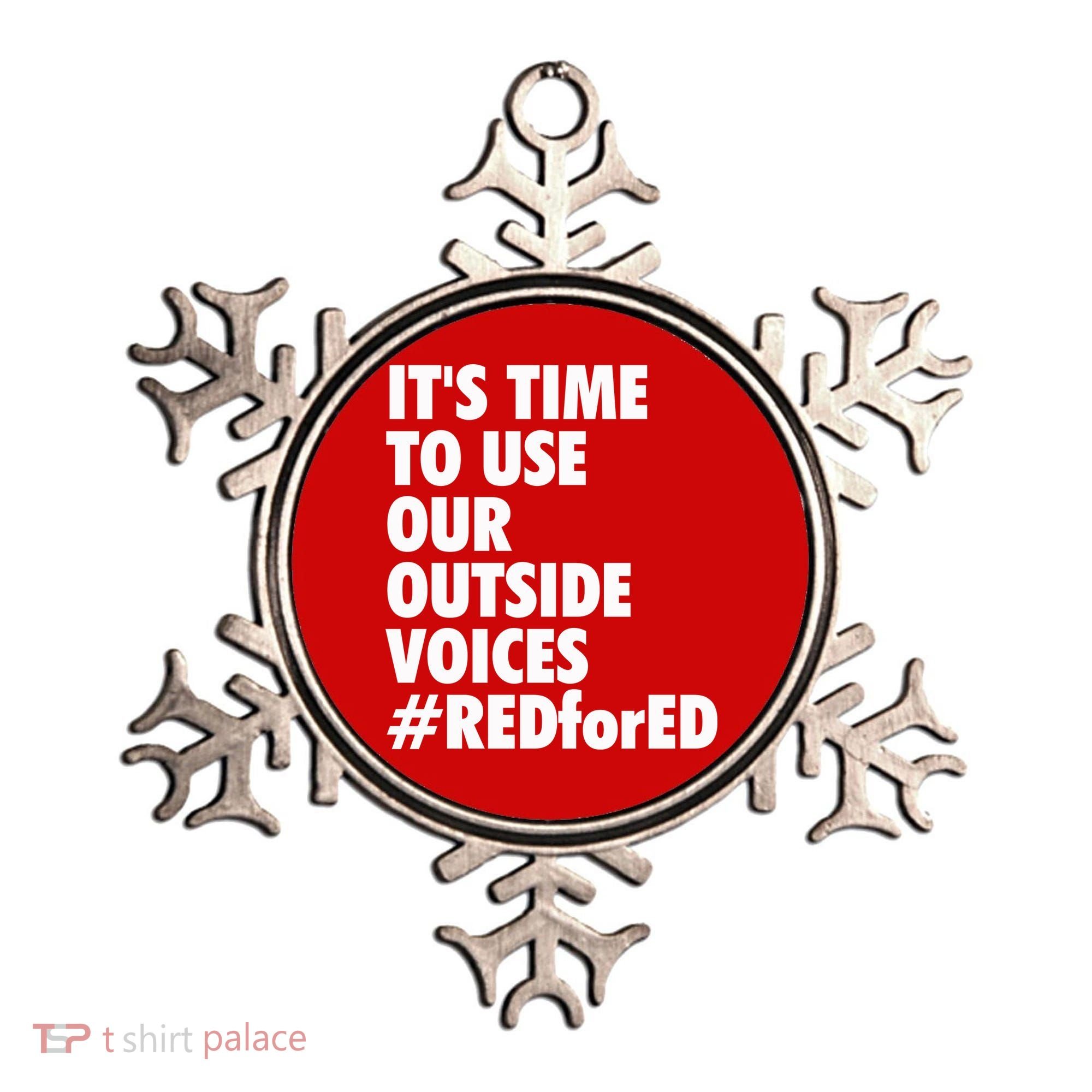 ItS Time To Use Our Outside Voice Red For Ed Ornament