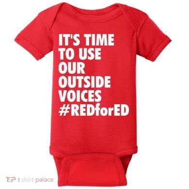 ItS Time To Use Our Outside Voice Red For Ed Baby Bodysuit