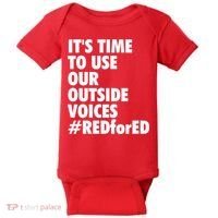 ItS Time To Use Our Outside Voice Red For Ed Baby Bodysuit thumb 0