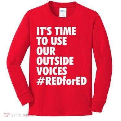 ItS Time To Use Our Outside Voice Red For Ed Kids Long Sleeve Shirt