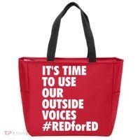 ItS Time To Use Our Outside Voice Red For Ed Tote Bag thumb 0