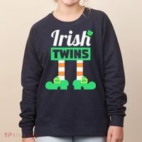 Irish Twins Tee Funny Matching St Patricks Day Twins Women's Sweatshirt thumb 0