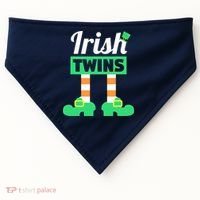 Irish Twins Tee Funny Matching St Patricks Day Twins USA-Made Doggie Bandana thumb 0